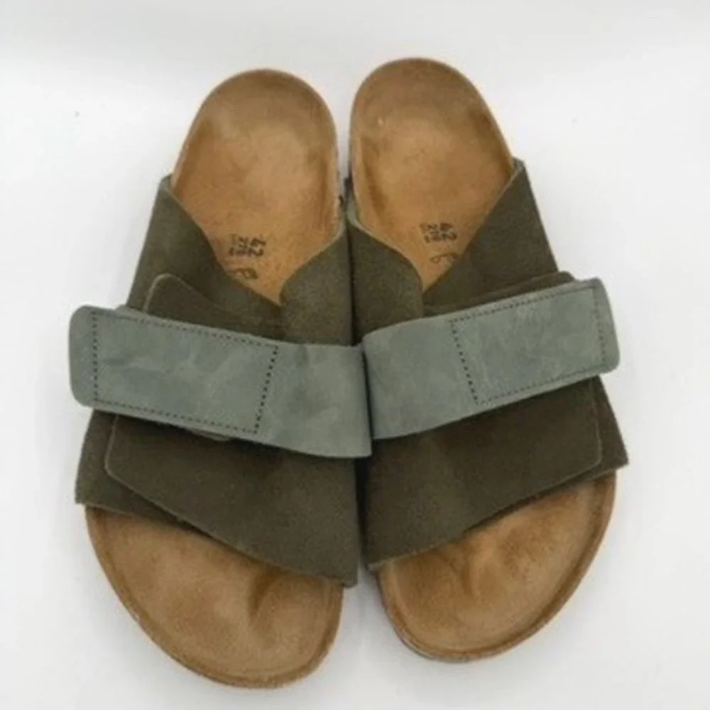 Birkenstock NWOB Kyoto Suede Sandals 42 Green Gorpcore Minimalist Boho Earthy